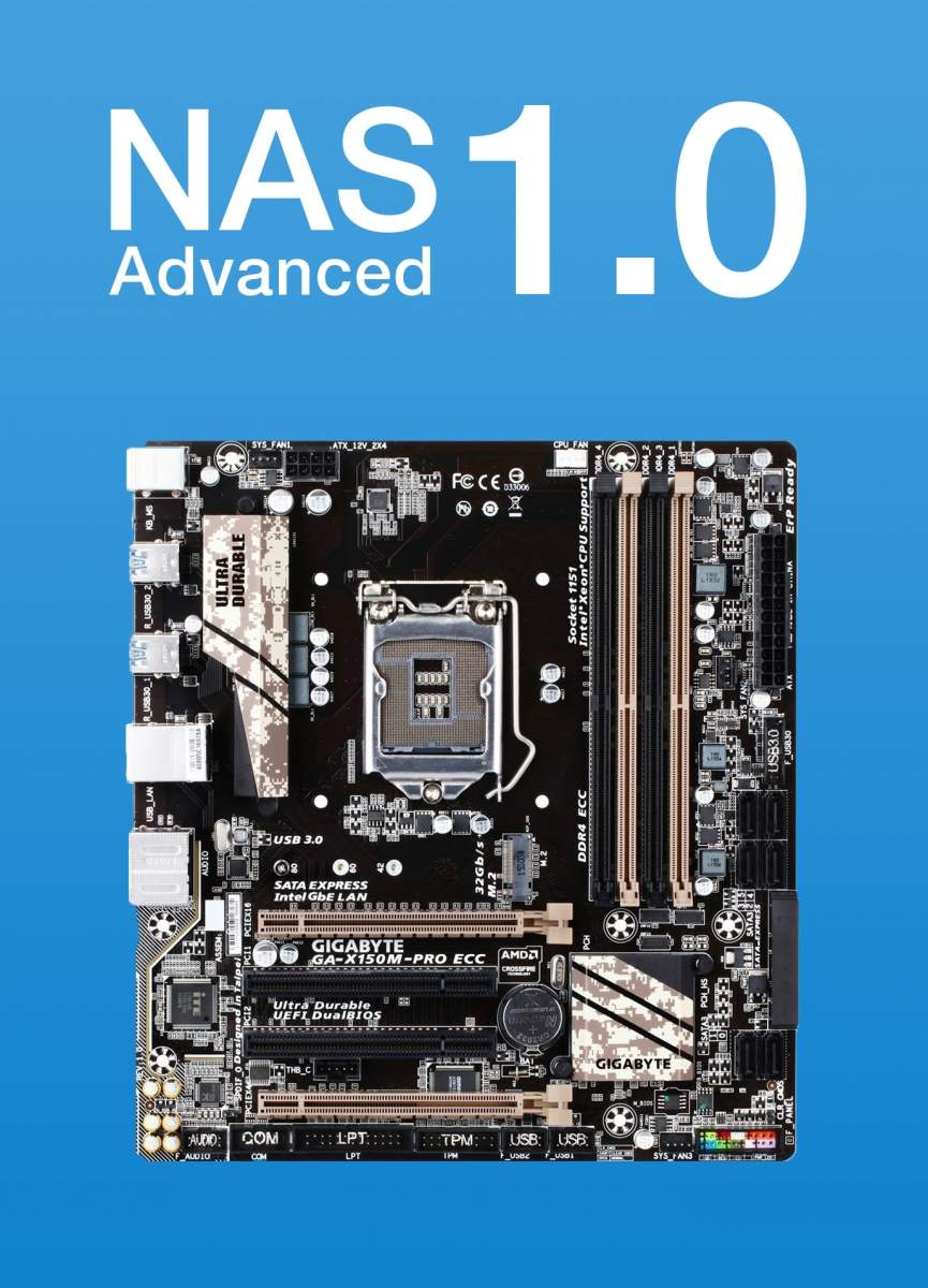 NAS Advanced 1.0 - Intel Kaby Lake mit ECC-Ram, 6x SATA und M.2