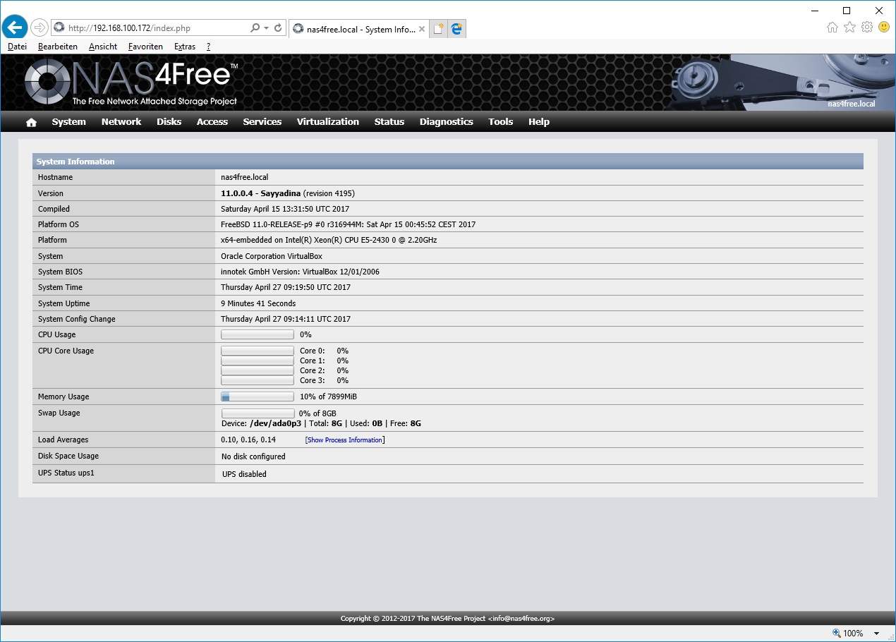 NAS4Free - Installation, Konfiguration inkl. RAID und ZFS-Grundkurs