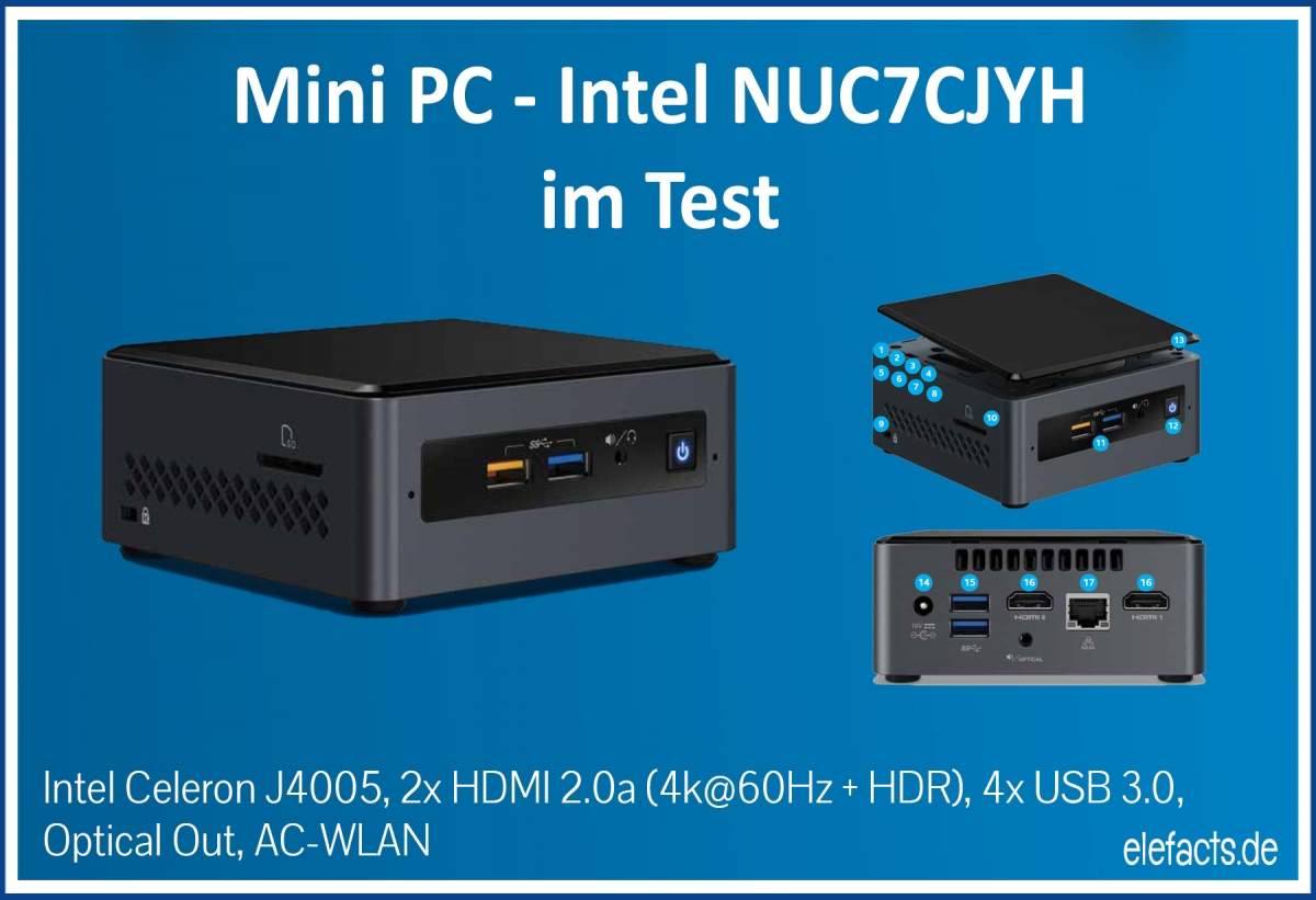 Intel NUC7CJYH im Test mit LibreELEC und unter Windows 10