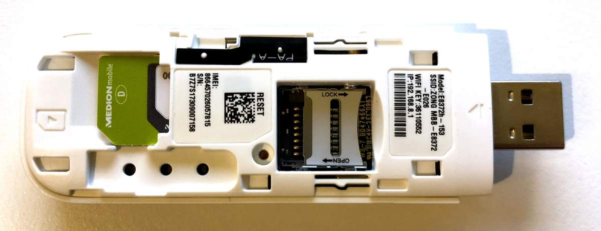 Mobiler Hotspot Huawei E8372 USB-Stick mit W-Lan und LTE-Modem im Test
