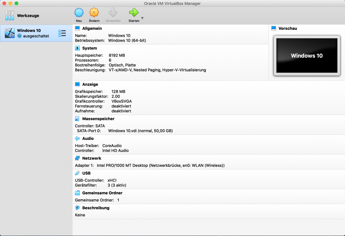 Windows 10 VM mit VirtualBox unter macOS erstellen und optimieren